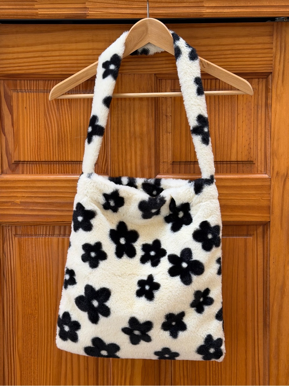 Furry Flower Print Tote Bag, HARDLY USED
